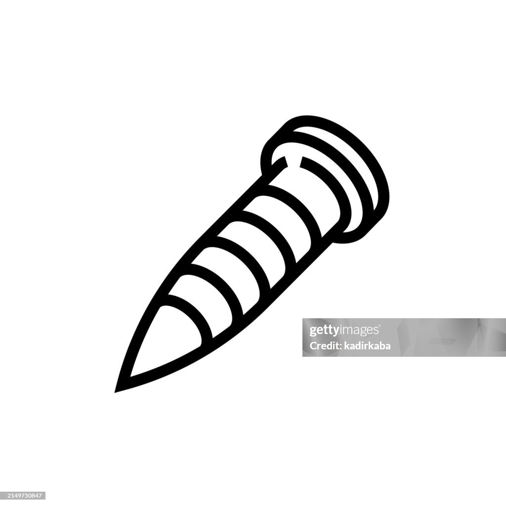 Screw line icon. Work tool, construction tool.