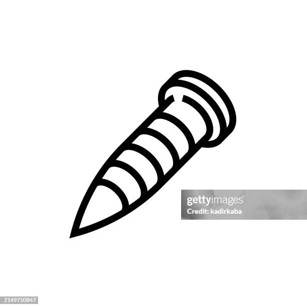 screw line icon. work tool, construction tool. - screw top stock illustrations
