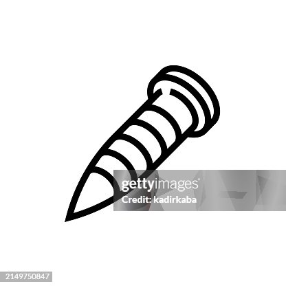 Screw line icon. Work tool, construction tool. Screw line icon. Work tool, construction tool.