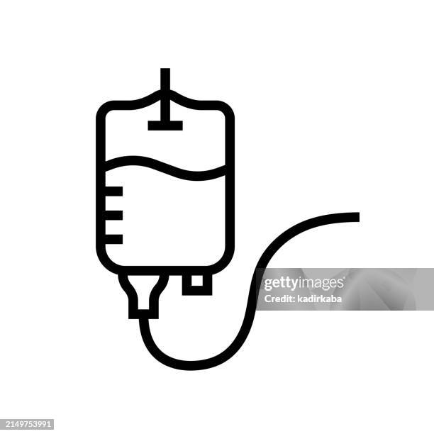 vitamine supplement, nutritional supplement line icon. blood bag. - blood bag stock illustrations