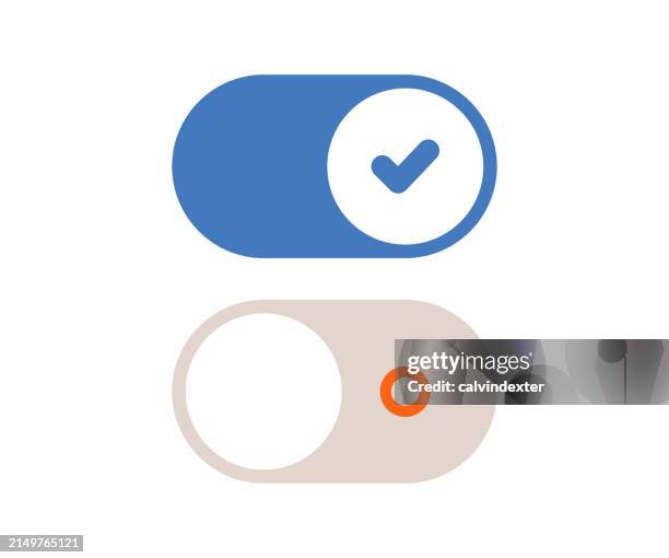 turning on and off buttons design - start button stock illustrations