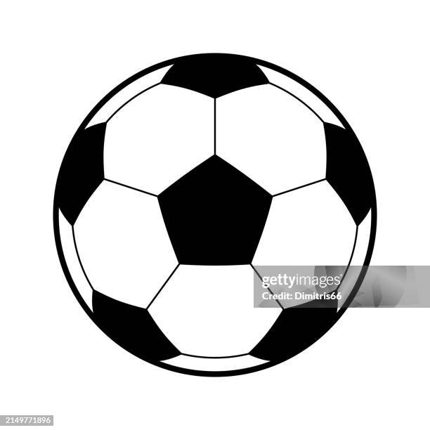 illustrazioni stock, clip art, cartoni animati e icone di tendenza di icona del pallone da calcio con tratto modificabile - pallone da calcio