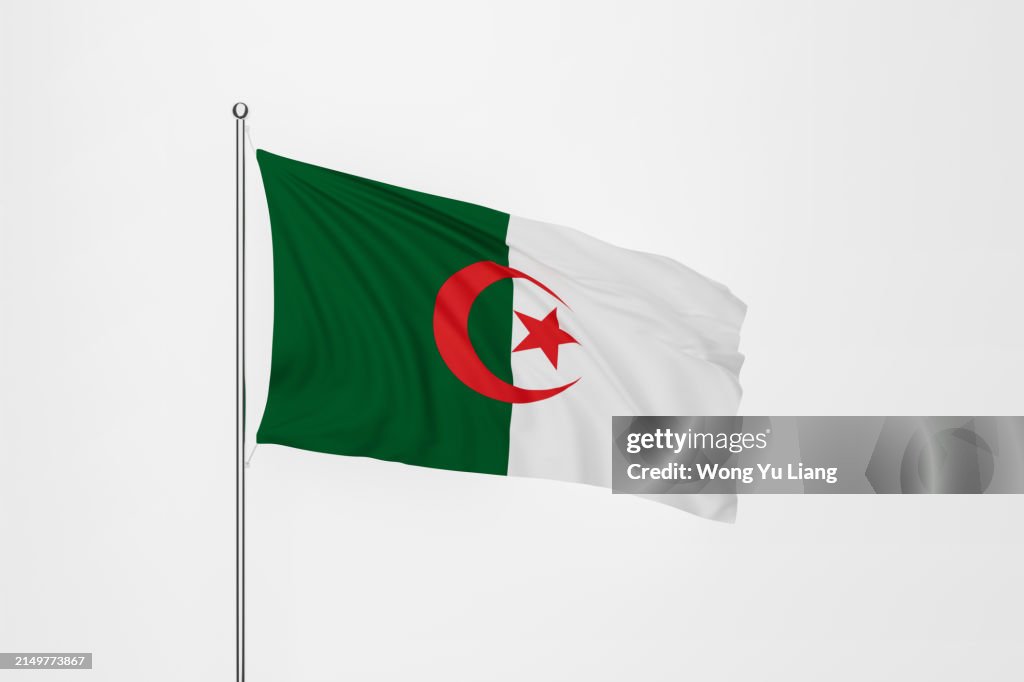 Algeria flag on white background
