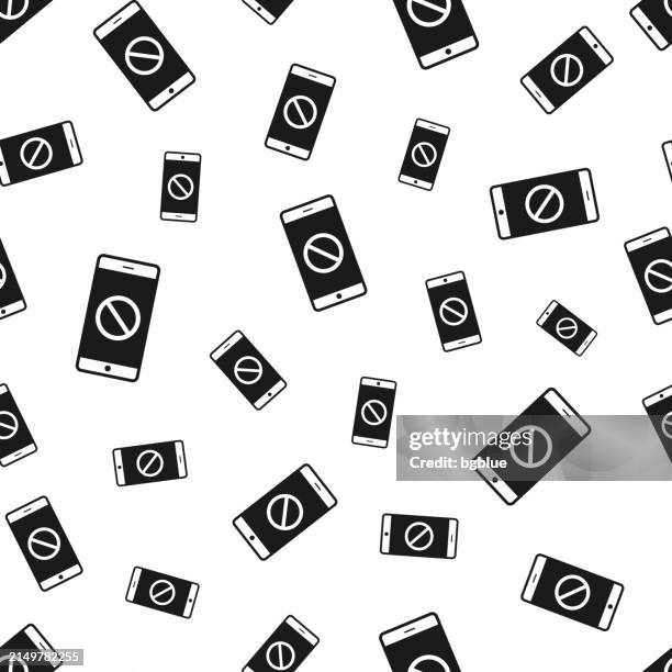 smartphone with no symbol. seamless pattern. icons on white background - iphone background pattern stock illustrations
