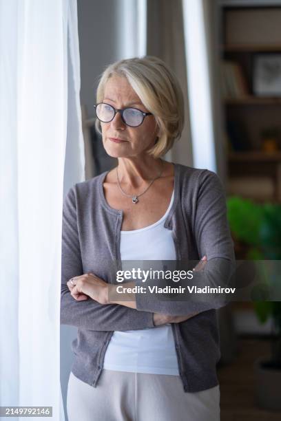 porträt einer würdigen dame - winterdepression stock-fotos und bilder