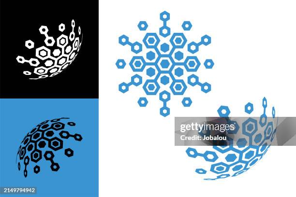 kettenglied-technologie flaches und 3d-grafikdesign-symbol - kettenglied stock-grafiken, -clipart, -cartoons und -symbole