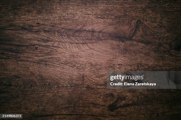 brown wooden background - table top shot stockfoto's en -beelden