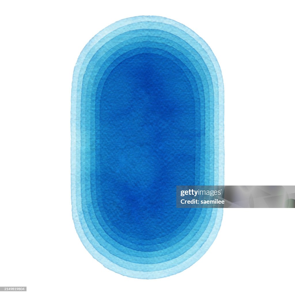Aquarell geschichteter blauer Ellipsenhintergrund