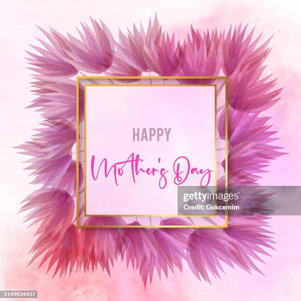 happy mother's day, watercolor multicolored fresh bloosoms design for greeting cards, advertising, banners, leaflets and flyers. floral frame. - mothers day border stock illustrations