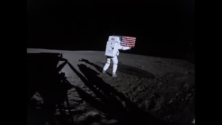 Apollo Program Flag 17 Planting Flag On Moon Stock Videos, Footage, & 4K Video Clips ...