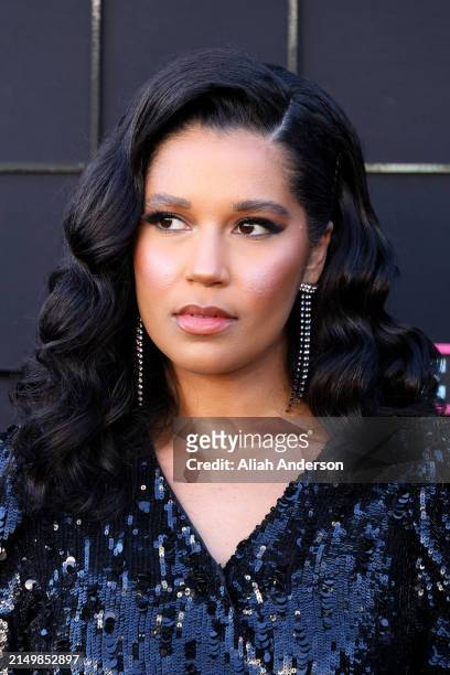 Alana Monteiro attends the Los Angeles premiere of Amazon MGM Studios "Challengers" at Westwood Village Theater on April 16, 2024 in Los Angeles,...