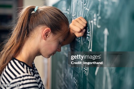 Overwhelming Math Teenage Girl In Math Class Overwhelmed By The Math Formula High-Res ...