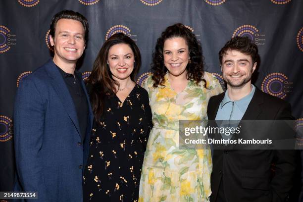 Jonathan Groff, Museum of Broadway Co-Founder Julie Boardman, Lindsay Mendez and Daniel Radcliffe attend the 73rd Annual Outer Critics Circle Awards...
