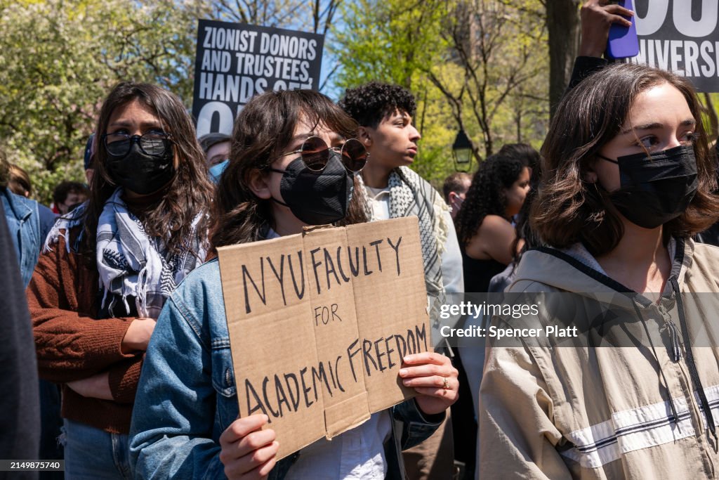 Protestors Rally For Palestine In New York's Washington Square Park