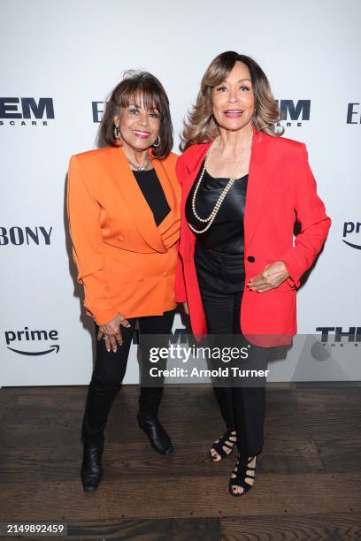 Scherrie Payne and Freda Payne of The Supremes pose as Prime Video hosts 'IT GIRL' Brunch in partnership with EBONY celebrating Pam Grier at A.O.C....
