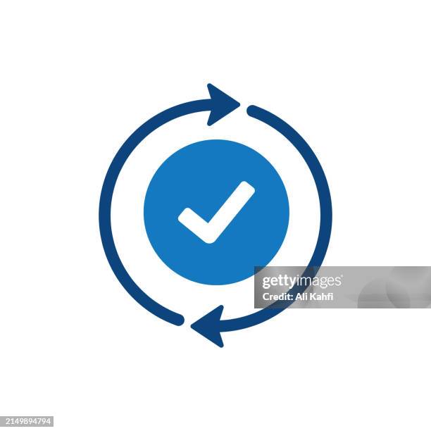 confirmed. solid icon that can be applied anywhere, simple, pixel perfect and modern style. - authentication-icon stock illustrations