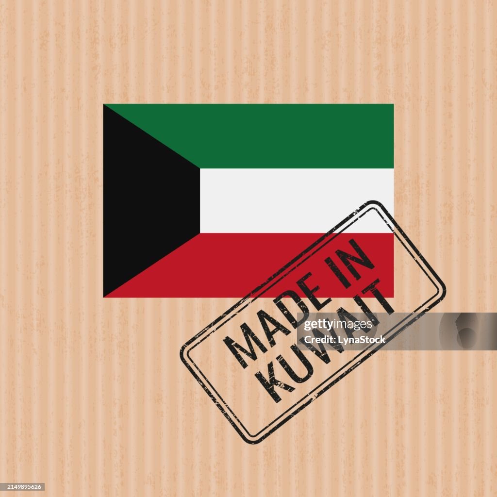 Kuwait Sticker Made In Kuwait Badge Vector Sticker With Kuwait National Flag Ink Stamp ...