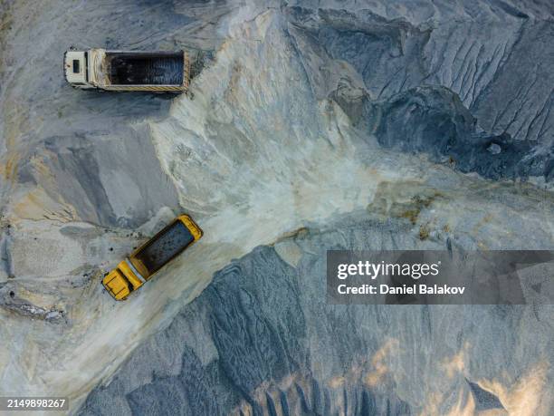 building new roads. aerial view. construction, transport and industry. - gravel quarry stock pictures, royalty-free photos & images