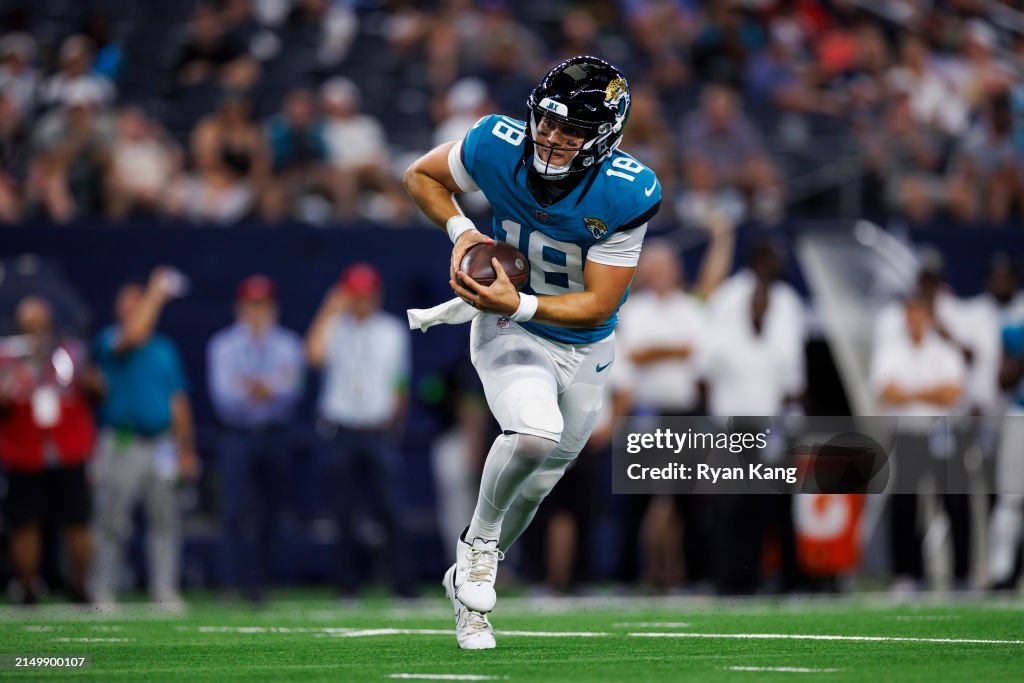 Jim Rourke Nfl Nathan Rourke of the Jacksonville Jaguars runs the ball as he... News ...
