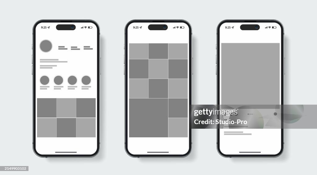 ソーシャルネットワークスマートフォンのモックアップ