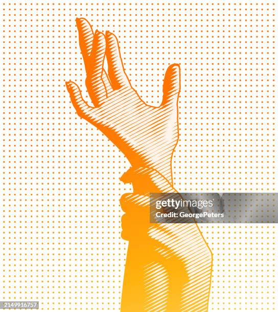 raised hands - two hands reaching stock illustrations