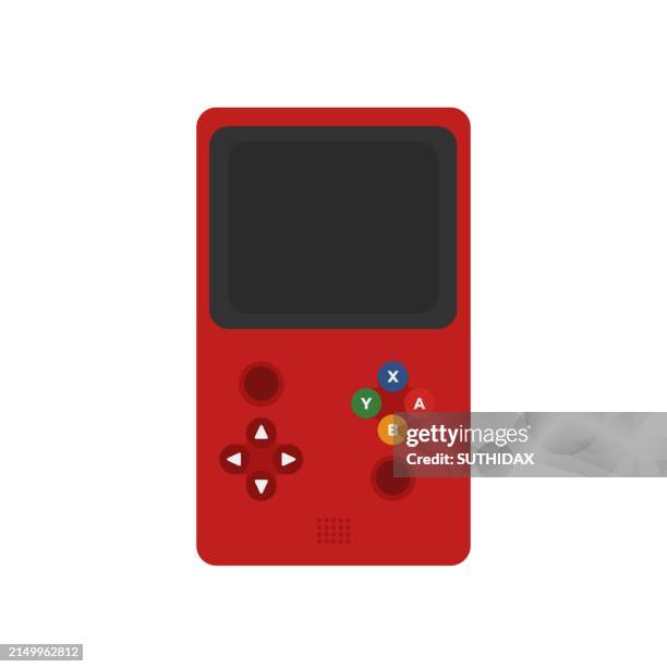 illustration of game player a popular item from the 90's - old video game arcade stock illustrations