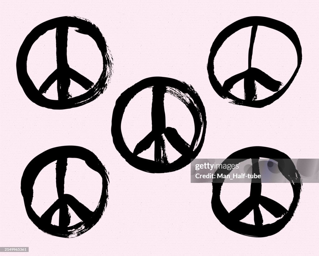 Hand drawn Peace symbols