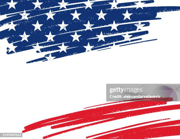 illustrazioni stock, clip art, cartoni animati e icone di tendenza di bandiera americana abbozzata e strutturata - patriottismo