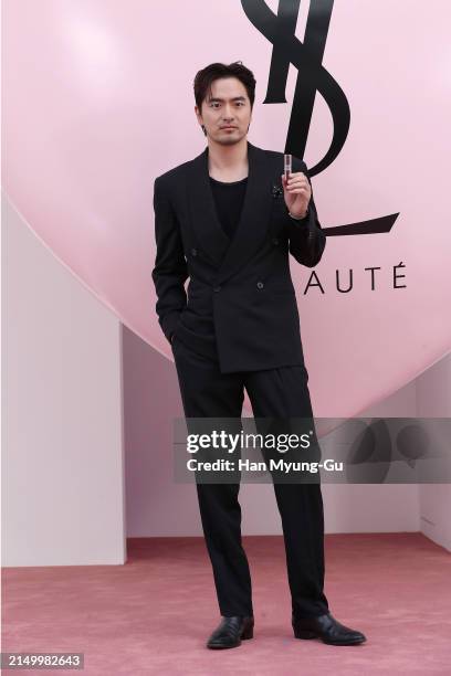South Korean actor Lee Jin-Wook is seen at the Yves Saint Laurent Beaute 'YSL Loveshine Factory' pop-up store opening on April 24, 2024 in Seoul,...