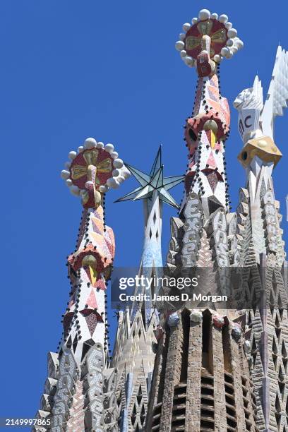 General view of the tourist site of the Sagrada Familia on April 25, 2024 in Barcelona, Spain. The Basílica i Temple Expiatori de la Sagrada Família,...