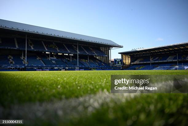 General view inside the stadium prior to the Premier League match between Everton FC and Liverpool FC at Goodison Park on April 24, 2024 in...