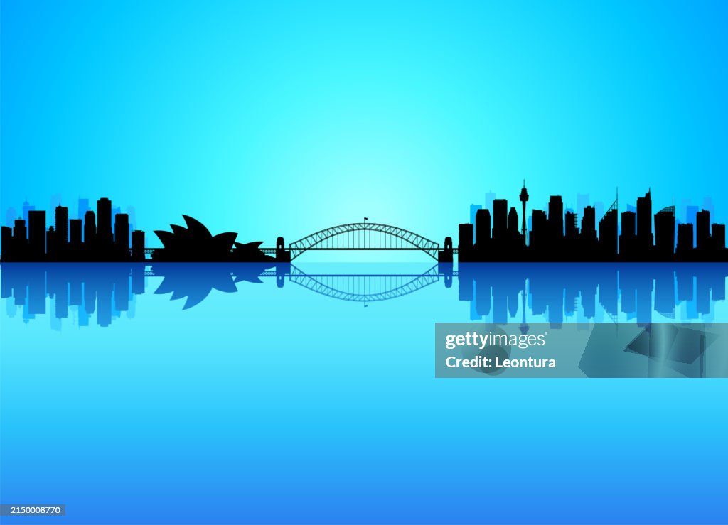 Highly Detailed Sydney Skyline Silhouette (All Buildings Are Moveable and Complete)