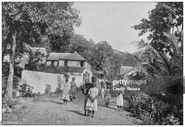 stockillustraties, clipart, cartoons en iconen met antique image: jamaica - jamaicaanse-cultuur