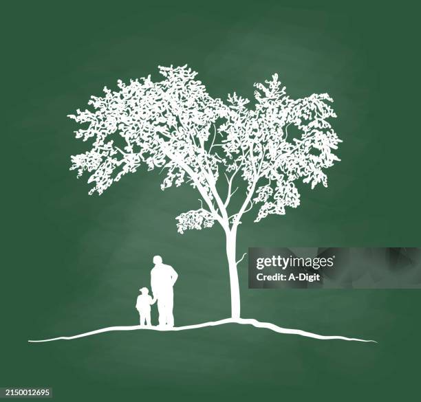 illustrations, cliparts, dessins animés et icônes de feeling small silhouette chalkboard - grandfather