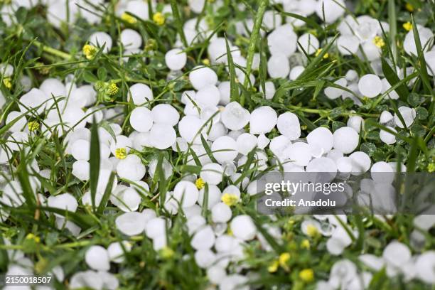 Hail has been effective in Ankara, Turkiye on April 28, 2024.