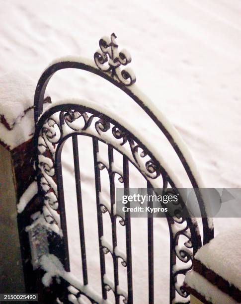 security gate - steel railings stock pictures, royalty-free photos & images
