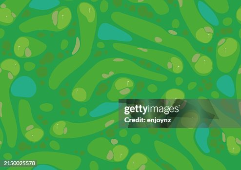 Seamless Faded Green Golf Course Map Pattern Background High-Res Vector ...