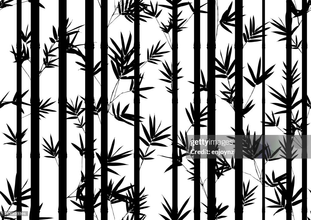 Seamless bamboo silhouette screen background