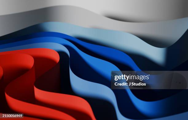 abstract wave pattern resembling the russian flag - bandeira da rússia imagens e fotografias de stock