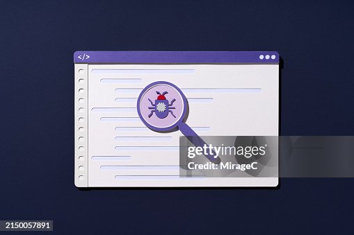 Debug, Magnifying Glass Finding Bugs in Programming Code, Paper Craft Debug, Magnifying Glass Finding Bugs in Programming Code, Paper Craft