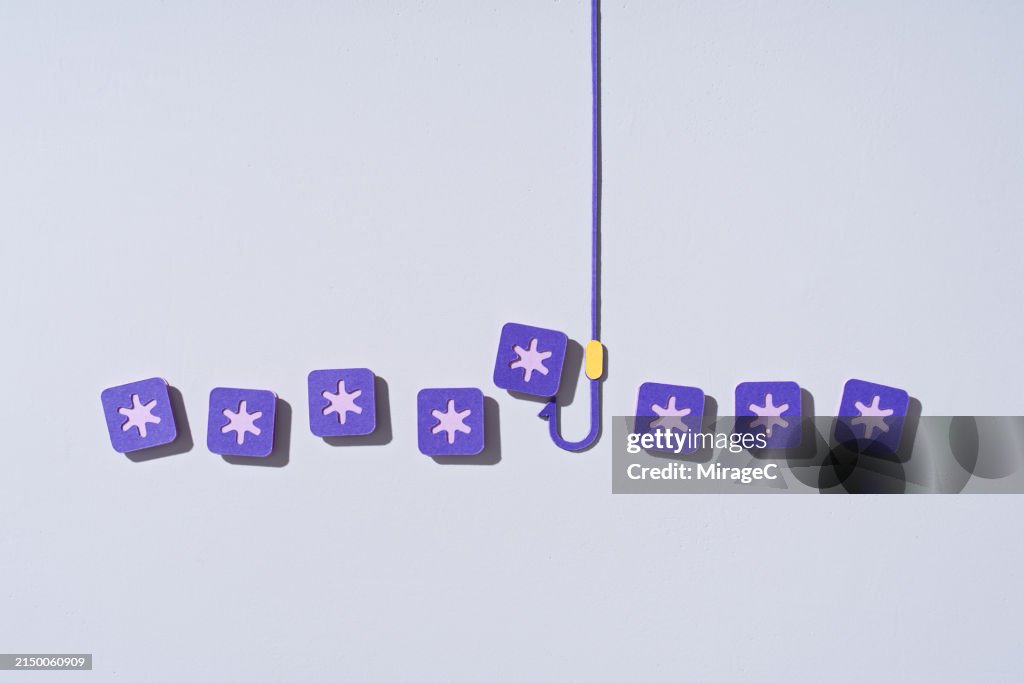 Cyber Phishing Hook Stealing Password, Paper Craft