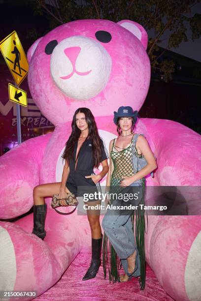 Zaira Nara and Stefania Roitman attend The Messi Experience: A Dream Come True on April 24, 2024 in Miami, Florida.