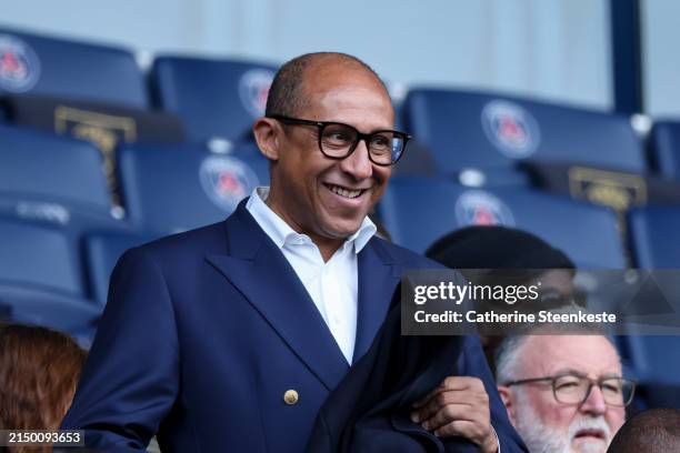 Philippe Diallo, president of the French Football Federation, attends the UEFA Women's Champions League 2023/24 semi-final second leg match between...