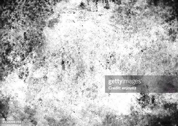grunge half tone dots pattern concrete background - gray concrete texture stock illustrations