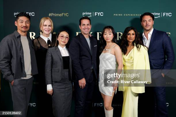 Brian Tee, Nicole Kidman, Lulu Wang, Dave Karger, Ji-young Yoo, Sarayu Blue and Jack Huston at the official Emmy FYC event for "Expats" held at the...