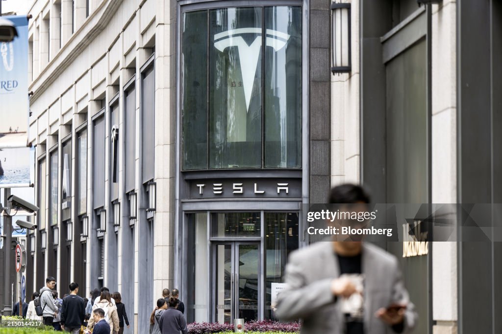 Tesla Showrooms in Shanghai as Musk's China Trip Pays Off With Key Self-Driving Hurdles Cleared