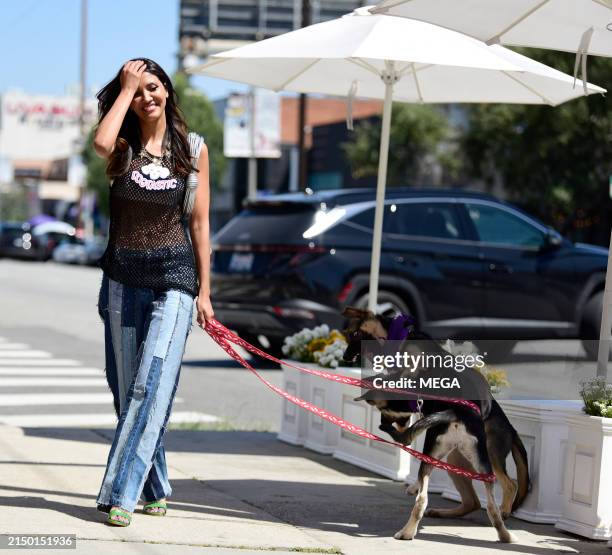 Franco is seen at Angel City Pit bulls rescue on April 28, 2024 in LOS ANGELES, California.
