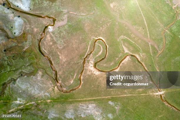 aerial view of a farmland landscape - water whorl grass stock pictures, royalty-free photos & images