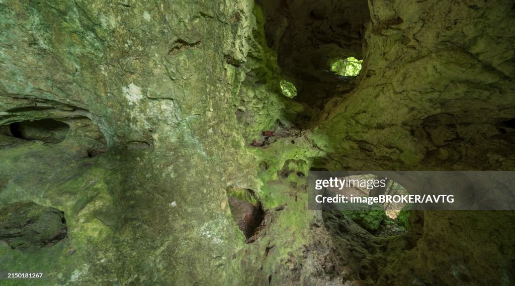 Geotope, cave with several levels, Goessweinstein, Franconian Switzerland, Upper Franconia, Franconia, Bavaria, Germany, Europe