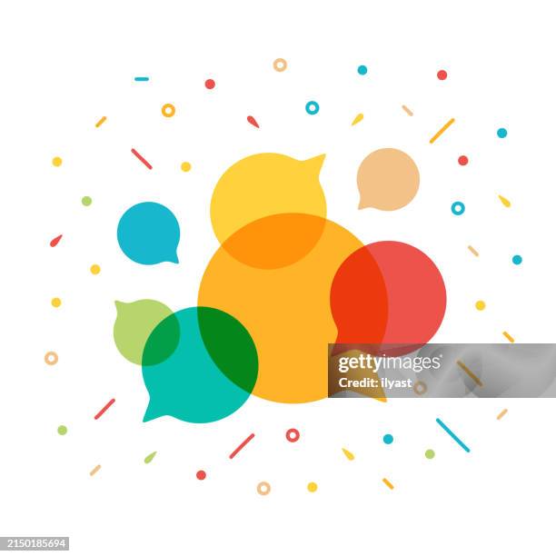 hintergrunddesign mit symbolen für den online-chat - feedback kommunikation stock-grafiken, -clipart, -cartoons und -symbole